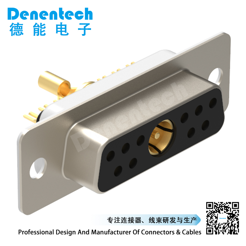 Denentech corrosion resistant 11W1 high power DB connector female coaxial waterproof power connector solder d-sub connector